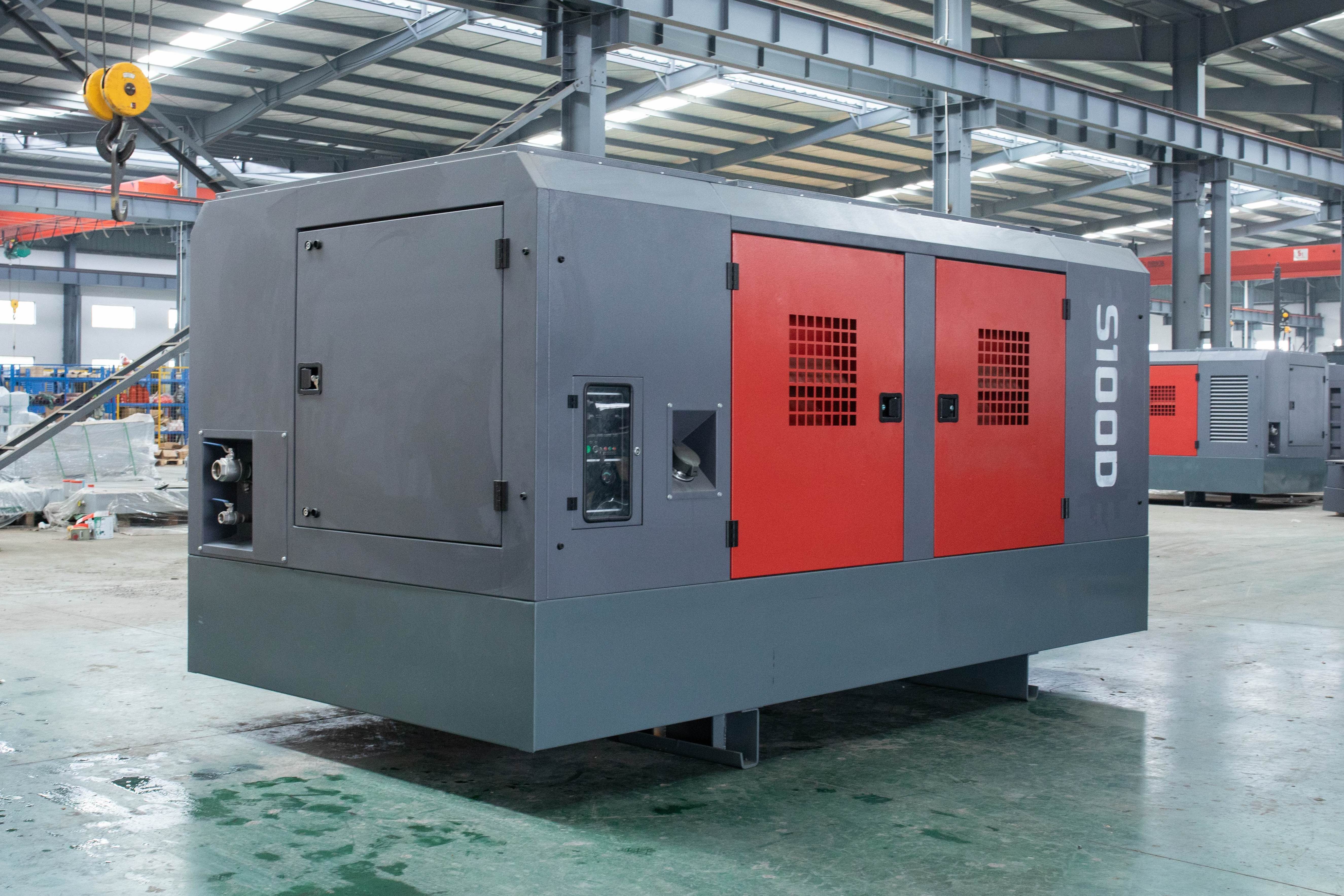 Factory Sale Cheapest 309KW 1100CFM Diesel Engine screw Air Compressor for Water Well Drilling Rig diesel air compressor