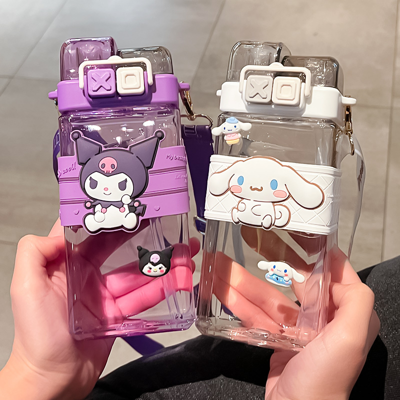 Kawaii 3D Sticker Water Bottles Cute Anime Animal Cat Dog Cartoon Portable Cup 520Ml Bottle Gift for Kids Boys Girls