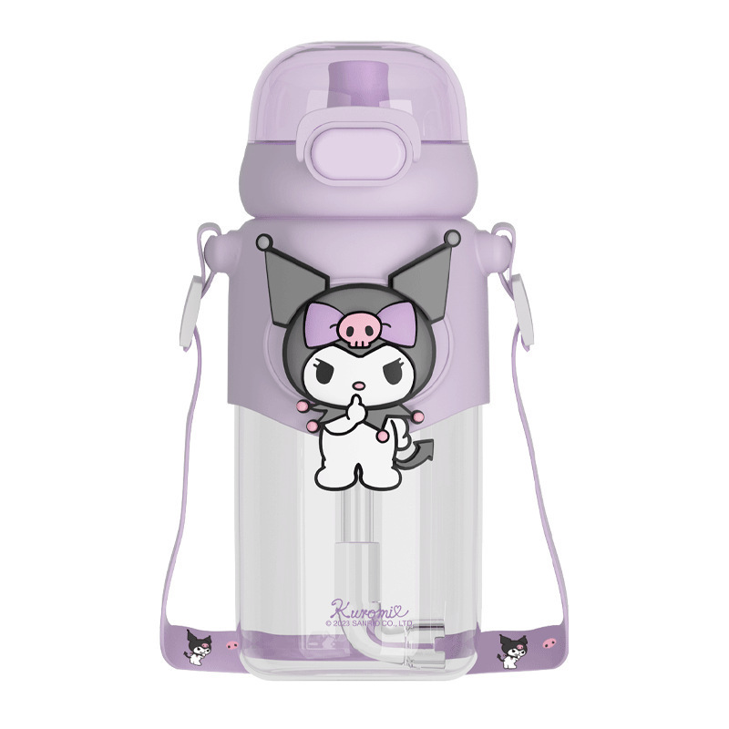 Cartoon Dog Cat Water Bottles Kids Gift Reusable Cups with Lids and Straw Clear PP Plastic Tumblers for Children Custom