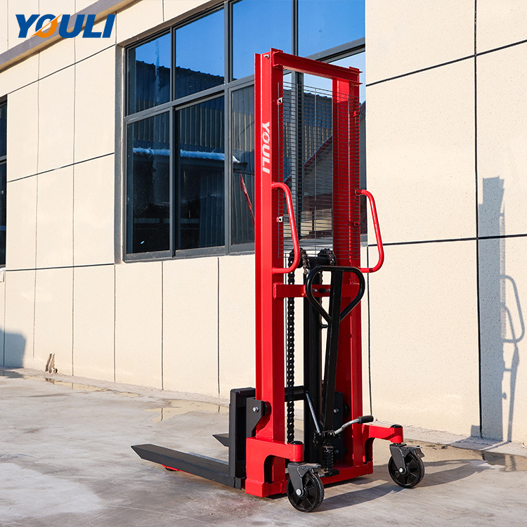 Factory price 1500kg hand stacker Raise the car loading and unloading forklift small portable manual forklift 1 ton