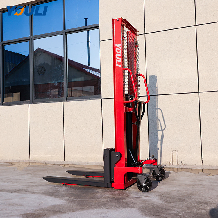 Factory price 1500kg hand stacker Raise the car loading and unloading forklift small portable manual forklift 1 ton