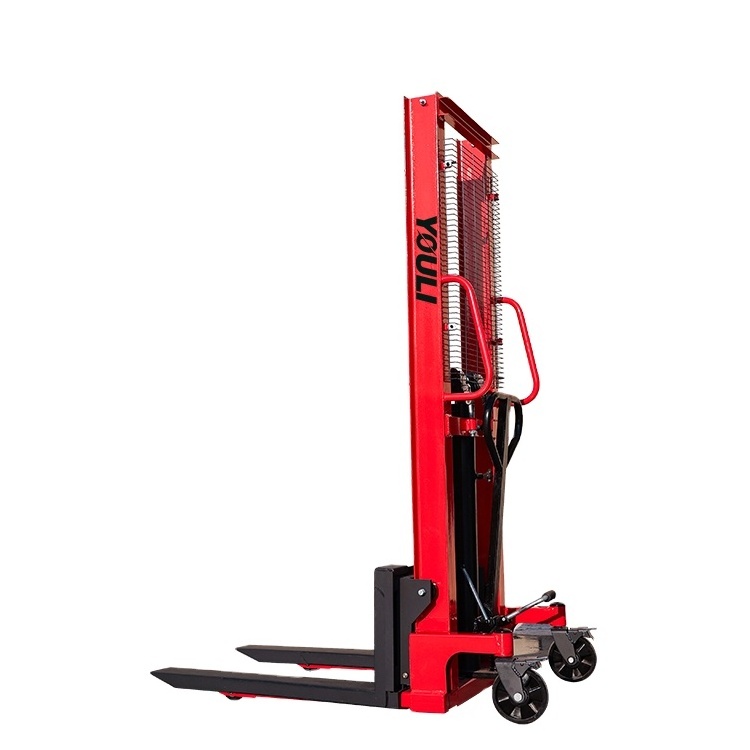 Factory price 1500kg hand stacker Raise the car loading and unloading forklift small portable manual forklift 1 ton