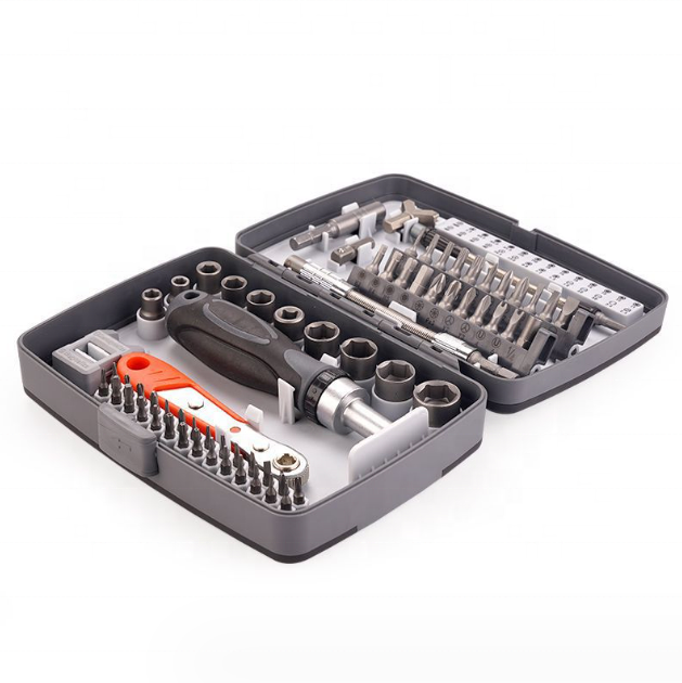 37 Pcs 1/4 Inch Drive Metric Socket & Bits Set Screwdriver Hex Ratchet Wrench Bits Adapter Taiwan Made Hand Tools Kit