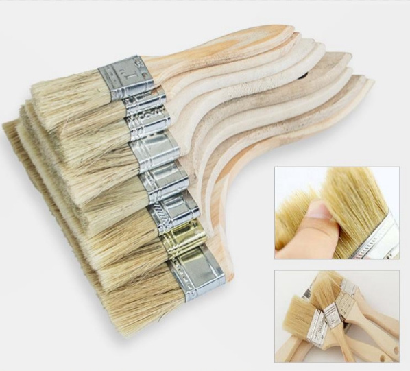 Customized paint brushes wall professional wooden natural fiber paint brush handle