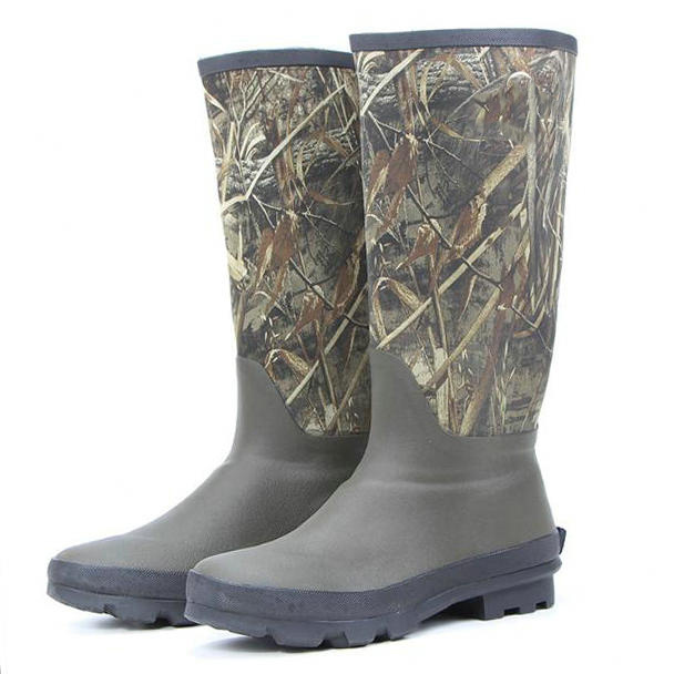 Outdoor camouflage rain boots hunting boots waterproof fishing wear resistant high rubber boots for Men