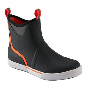 Men's Wheelhouse Waterproof Reinforced Slip Resistant Wide Rubber Ankle Deck Fishing Rain Boots