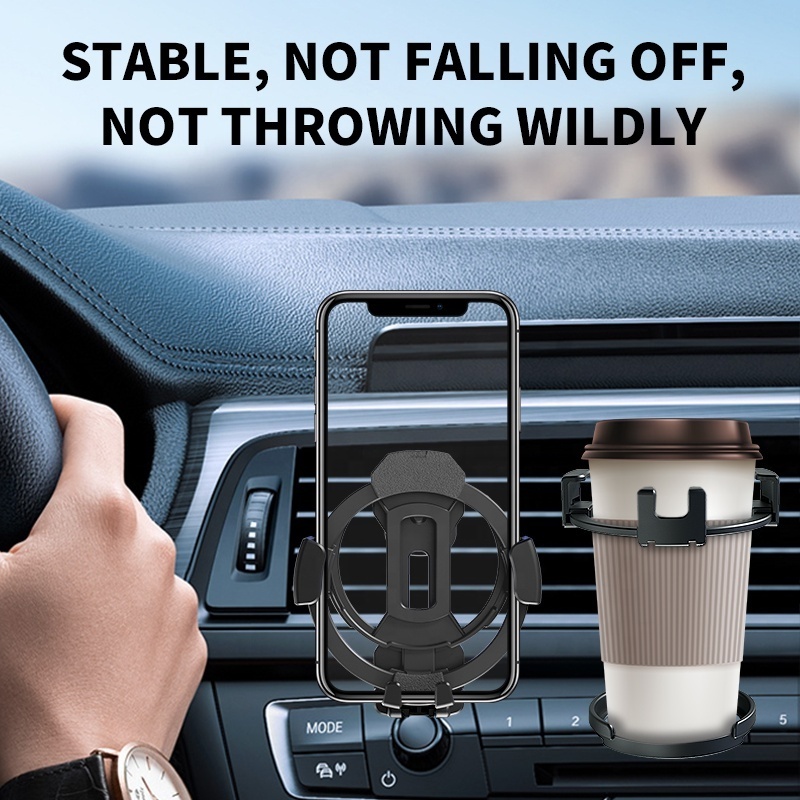 2024 new arrival 2in1 car air outlet cup holder universal phone stand holder car mount phone holder