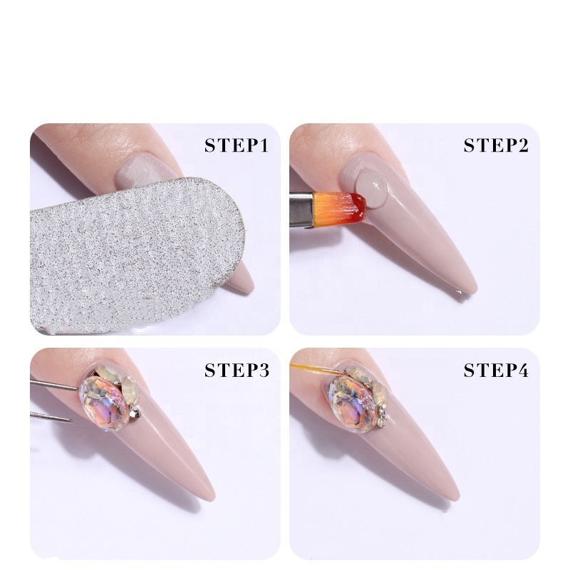 10G Super Sticky UV Gel Nail Polish Glue Washless Reinforcement Strong Glue Rhinestones Glue