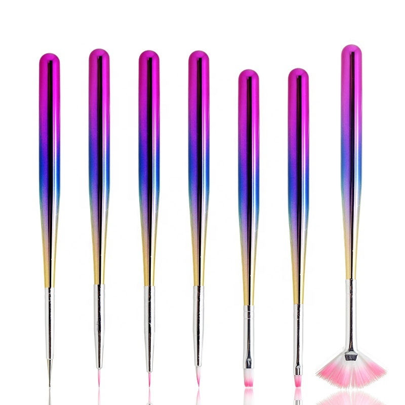 Wholesale 7Pcs/set  UV Gel Art Design Nail Painting Brush Pen Set