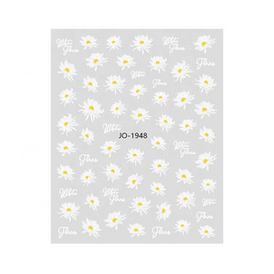 Ultra thin gradient white flower nail art sticker small Daisy self- adhesive nail art stickers decals