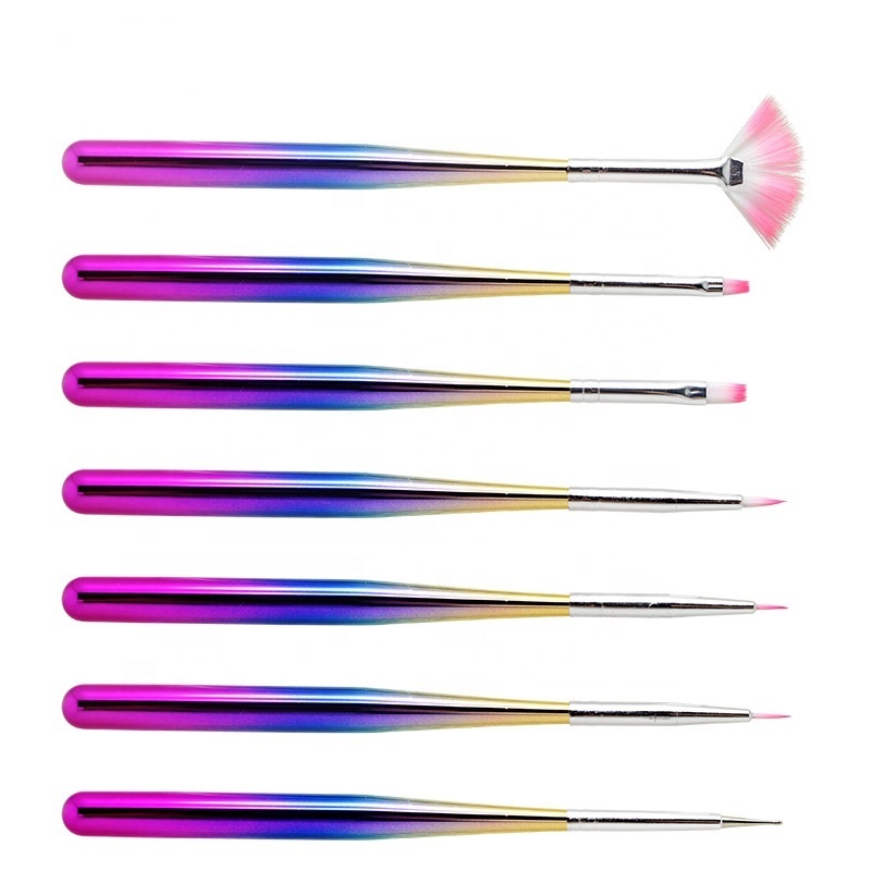 Wholesale 7Pcs/set  UV Gel Art Design Nail Painting Brush Pen Set