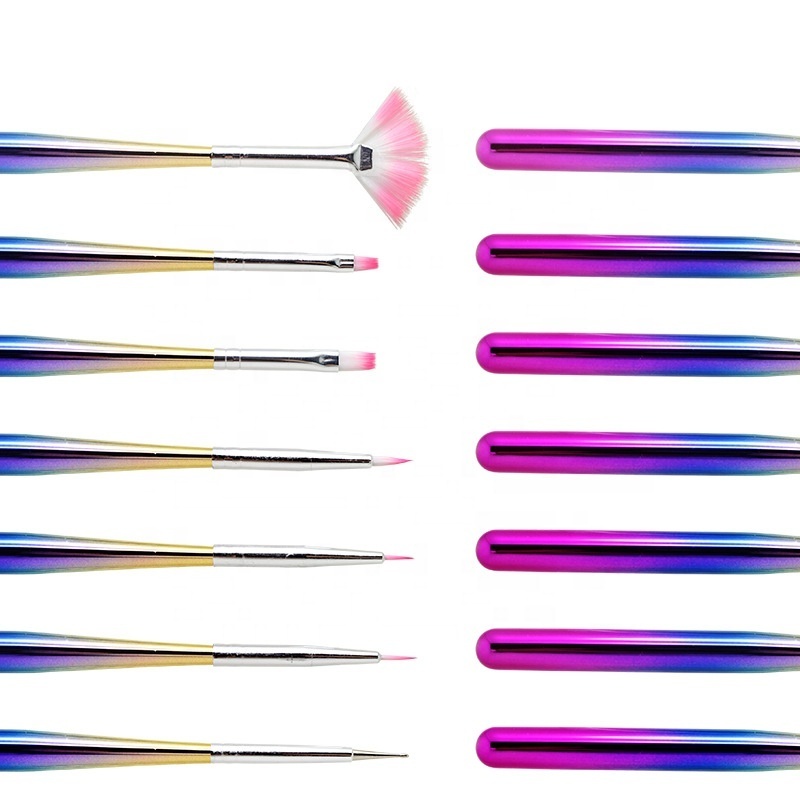 Wholesale 7Pcs/set  UV Gel Art Design Nail Painting Brush Pen Set