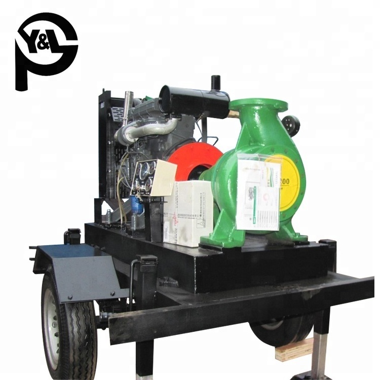 End suction centrifugal portable vacuum pump with trailer