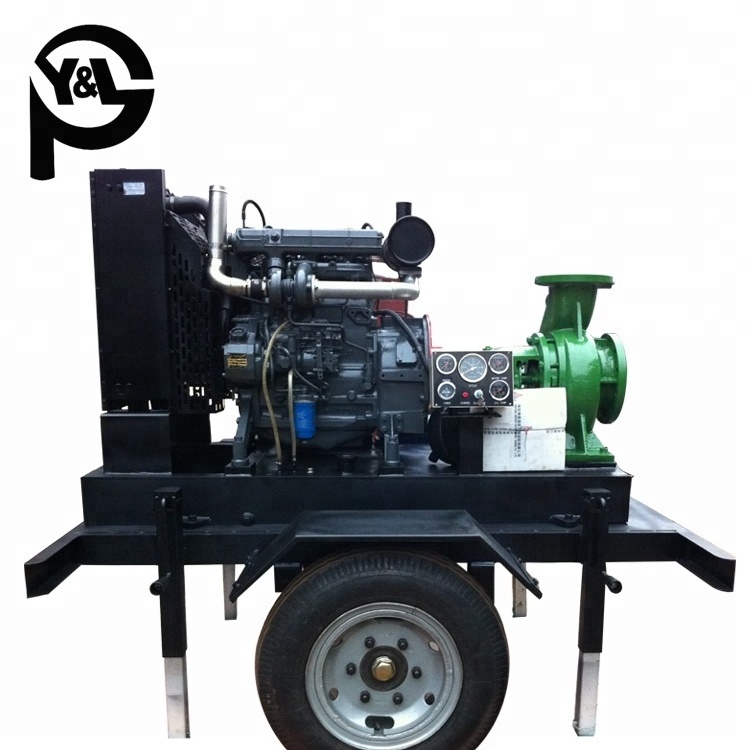 End suction centrifugal portable vacuum pump with trailer