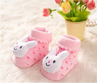 New Born Baby Socks Bottom Soles for 1 - 9 Months Baby Socks Custom Socks Anti Slip with Rubber 3D Animal Shaped Design Cotton