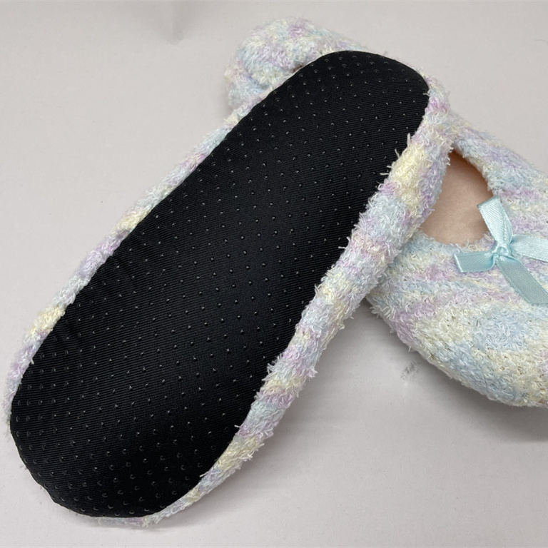 winter women girls fashion home socks anti-slip feather shoes soft warm  colorful mixture indoor slippers