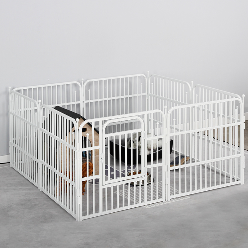 Detachable Large Dog Kennel Pet Carrier Playpen Pet Exercise Iron Fence Dog Puppy Run Cage