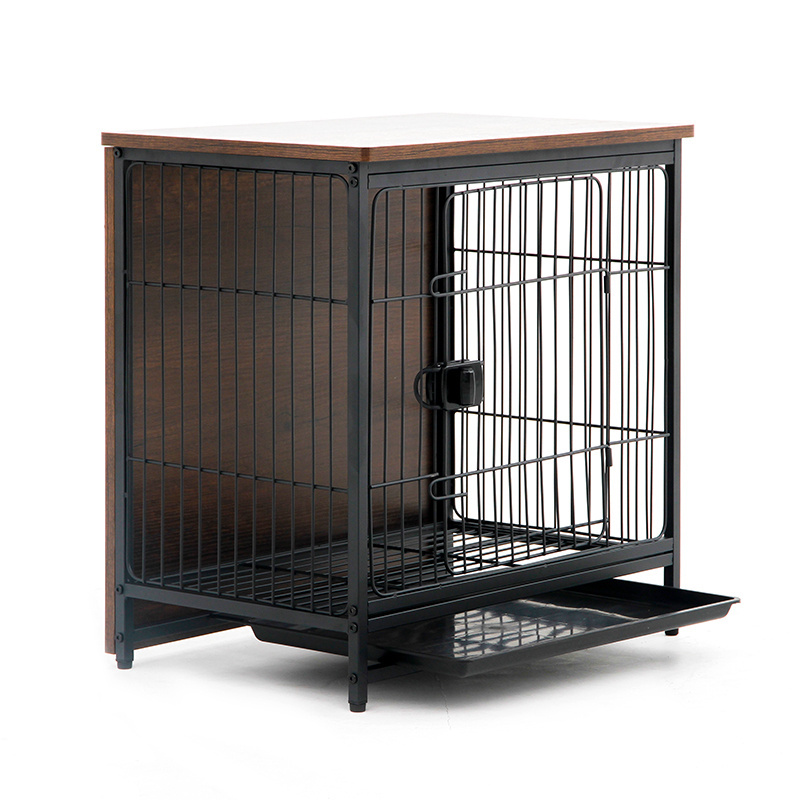 New Arrival High Quality Wooden Steel Plastic Tray Living Room Solid Dog Crate