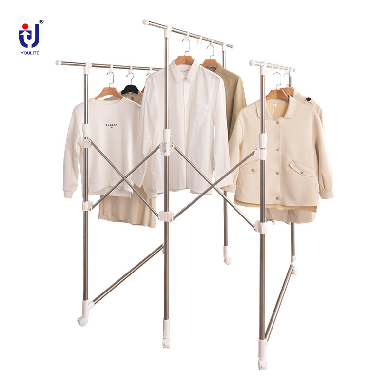 Youlite Adjustable small easy to carry foldable garment rack travel portable coat rack