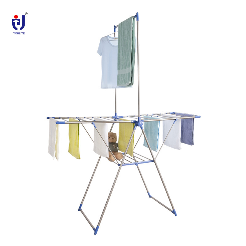 Youlite clothes laundry drying vertical telescopic rack  floor-standing clothes rack