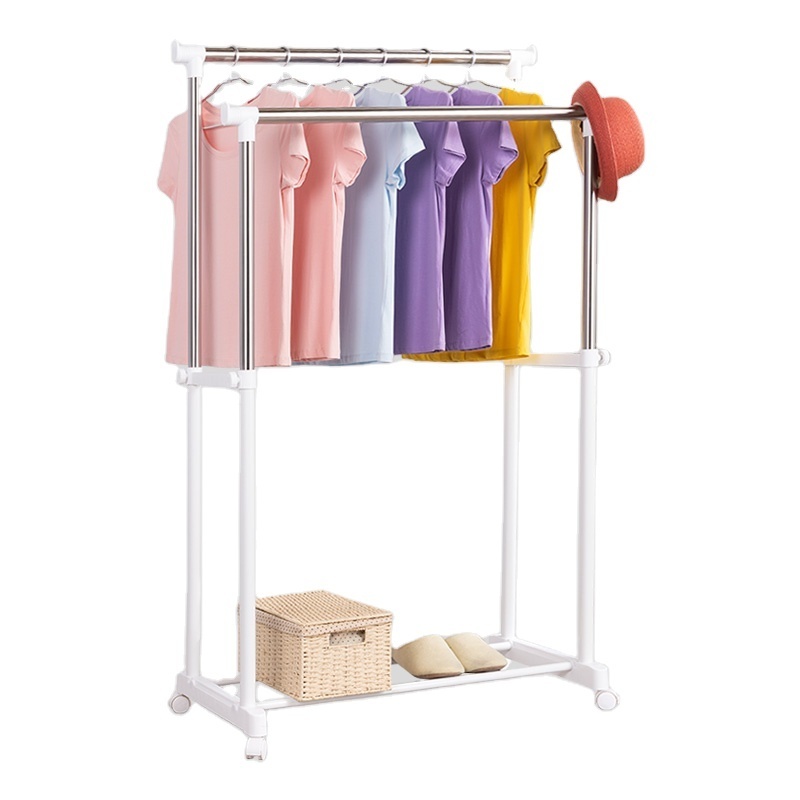 Professional large storage coat hanger garment rack  clothing drying rack with shelves