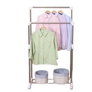 Professional large storage coat hanger garment rack  clothing drying rack with shelves