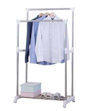 Professional large storage coat hanger garment rack  clothing drying rack with shelves