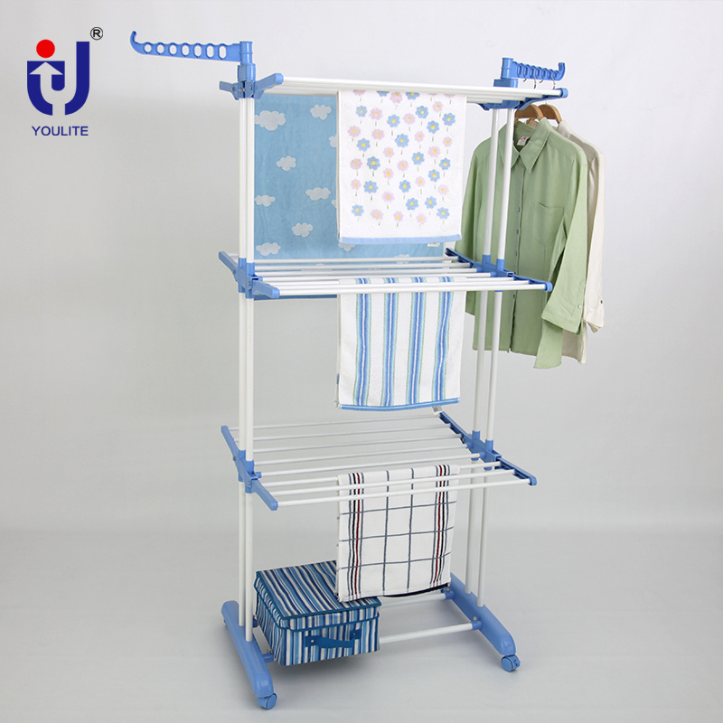 Three Layers Rectangle Collapsible Garment Rack Stand Dryer Of Clothes Hanger