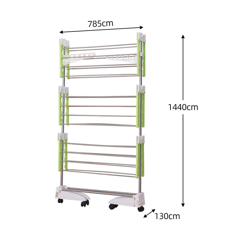 Indoor clothesline long hanging clothes shelves garment rack