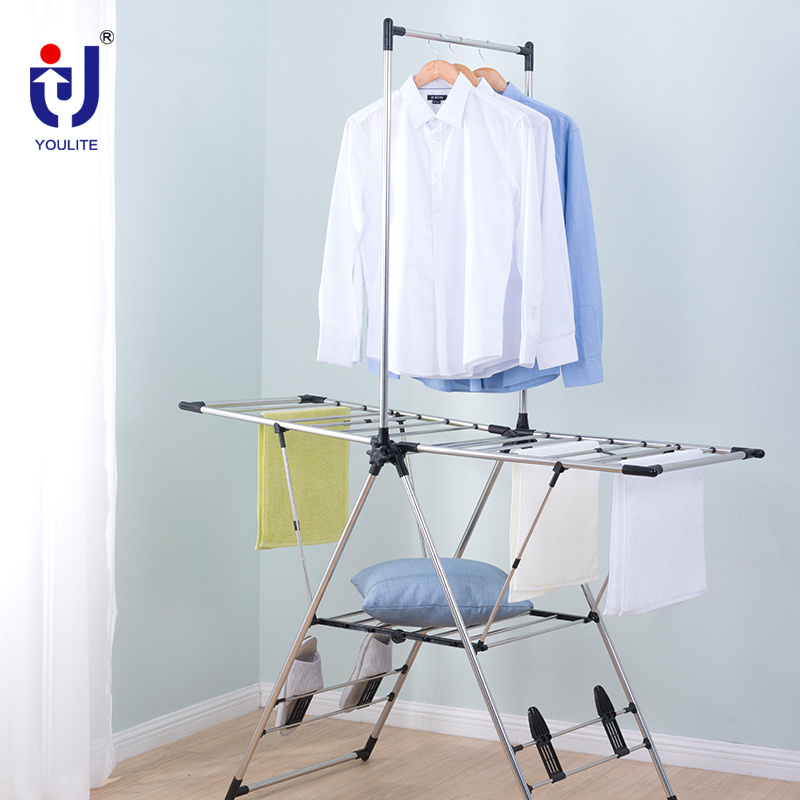 Easy home free standing clothes hang drying rack