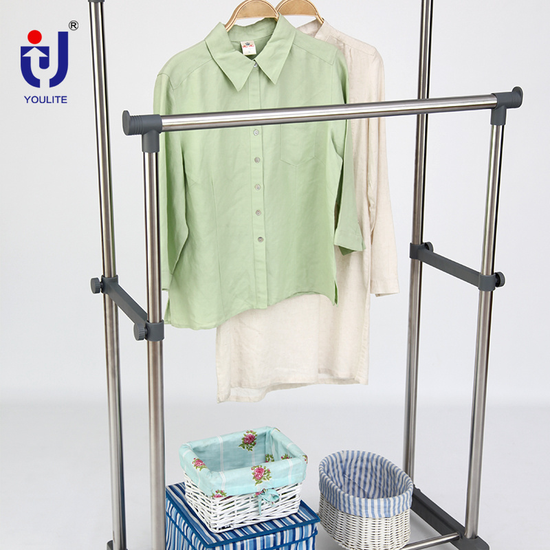 Accept custom order round double pole bathroom clothes rack for room