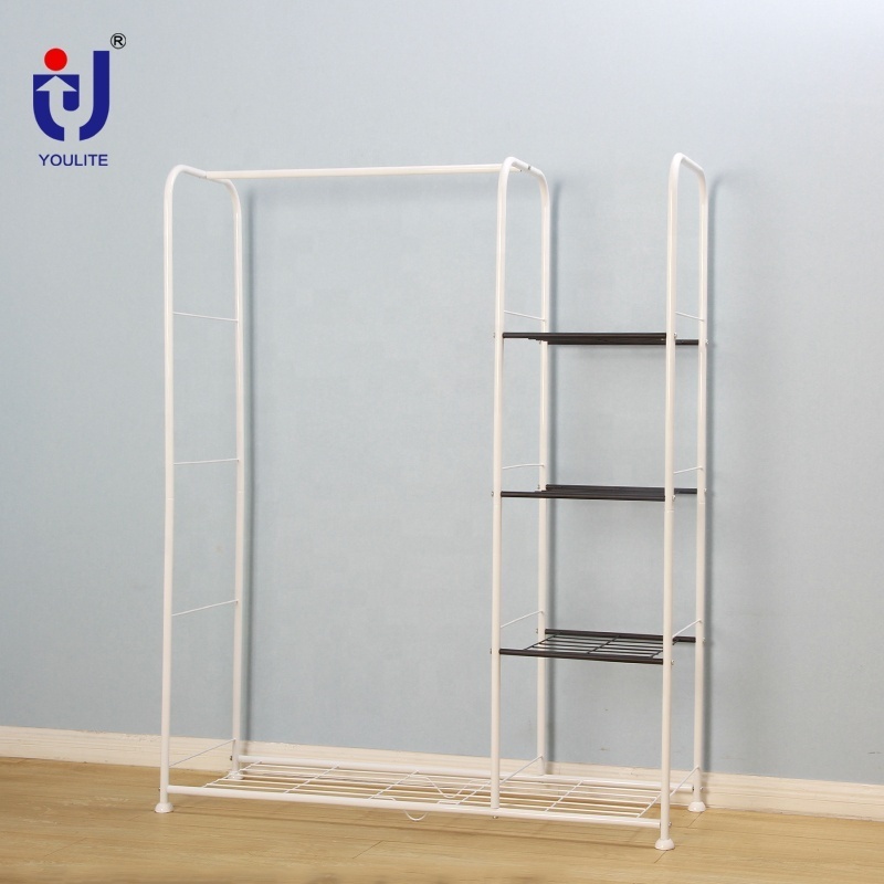 Portable free standing clothes rack storage closet garment shelf