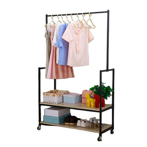 Customize stainless steel black clothes hanging drying display rack