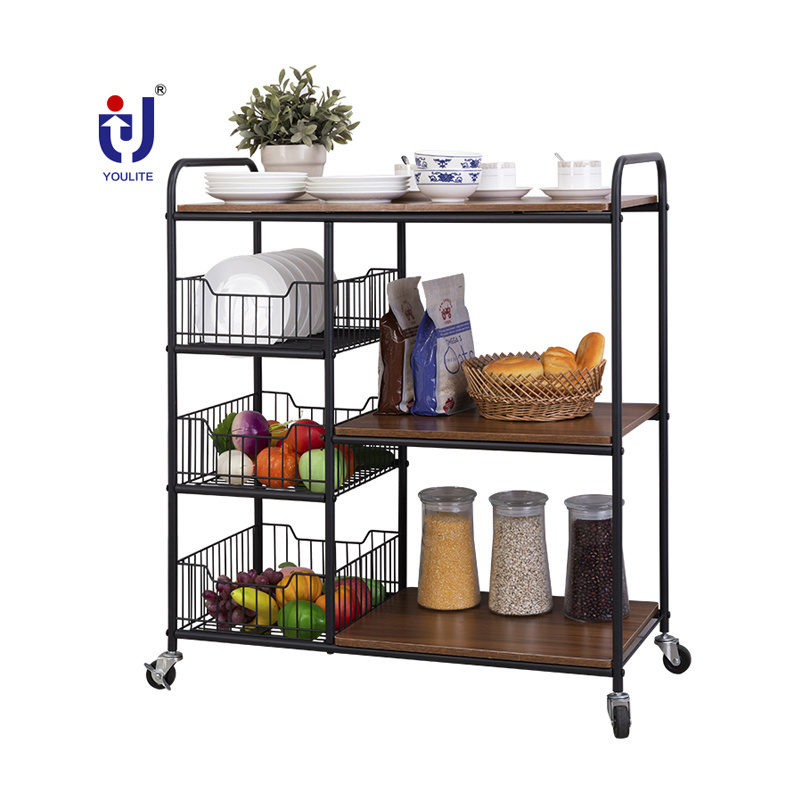 Kitchen 3 tier stainless steel microwave oven storage shelf / rack