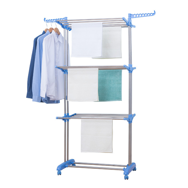 Customized Foldable 3 Tier Clothes Drying Collapsible Laundry Dryer Hanger Stand Indoor Outdoor Cloth Storage Rack