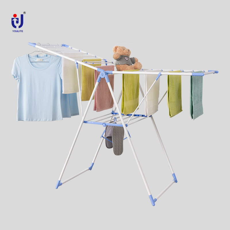 Space Saving Movable 4 Tiers Towels Hanger rack Stainless Steel Laundry clothes Drying Racks