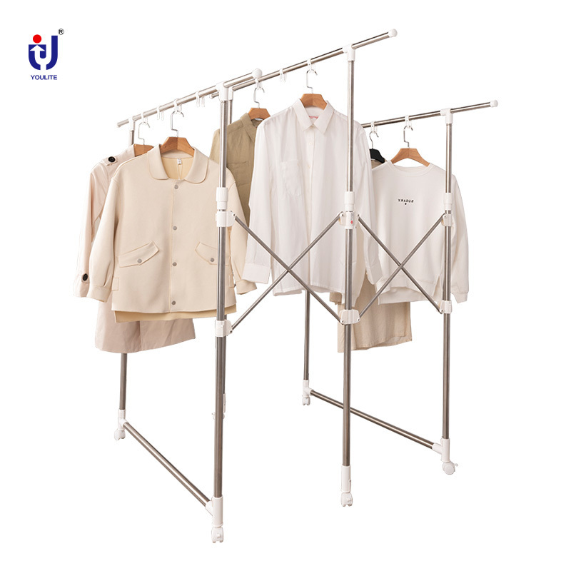 Youlite Adjustable small easy to carry foldable garment rack travel portable coat rack