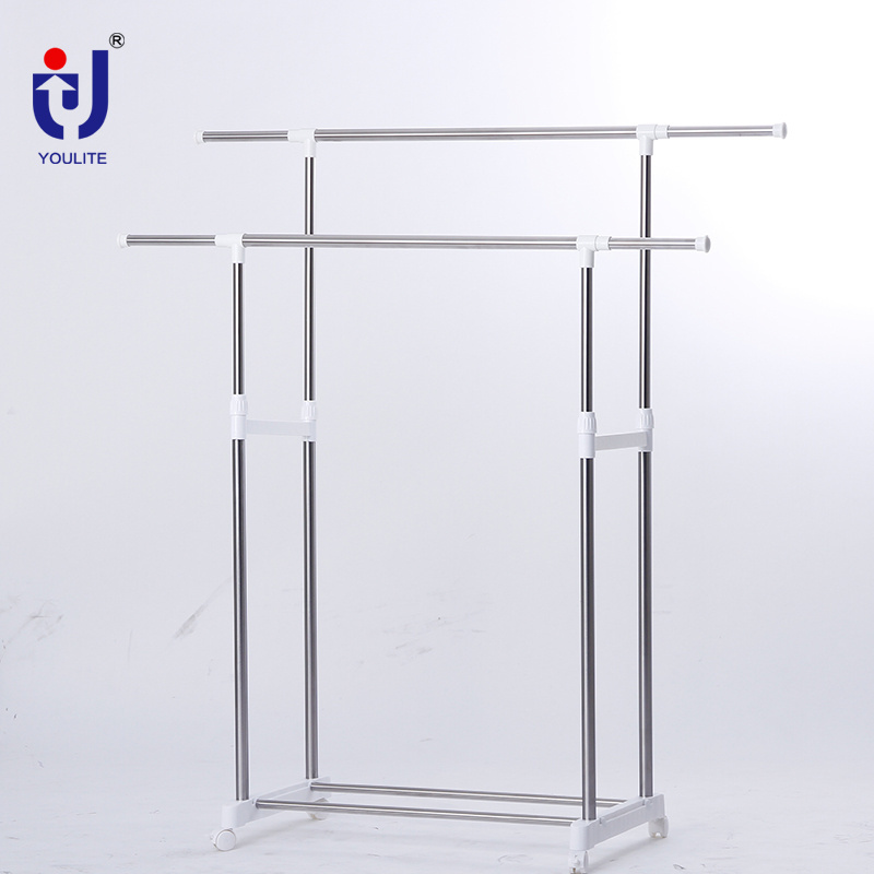 Large clothes rail hanging shelves covered garment rack on wheels