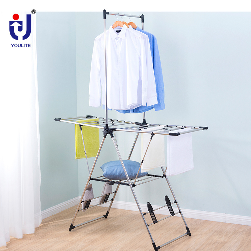 Easy home free standing clothes hang drying rack