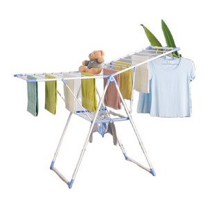 Space Saving Movable 4 Tiers Towels Hanger rack Stainless Steel Laundry clothes Drying Racks