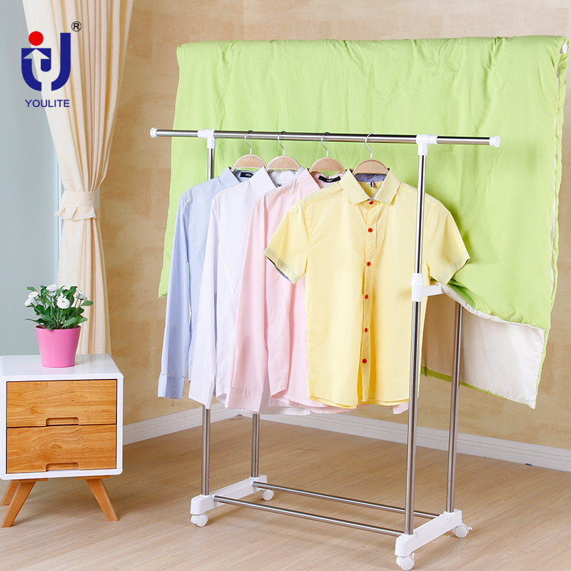 Large clothes rail hanging shelves covered garment rack on wheels