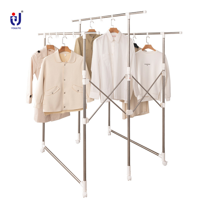 Youlite Adjustable small easy to carry foldable garment rack travel portable coat rack