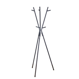 High Shine Dark Grey Vinyl Puffer Black Metal Office Clothes Single Pole Coat Hanger Stand Tree