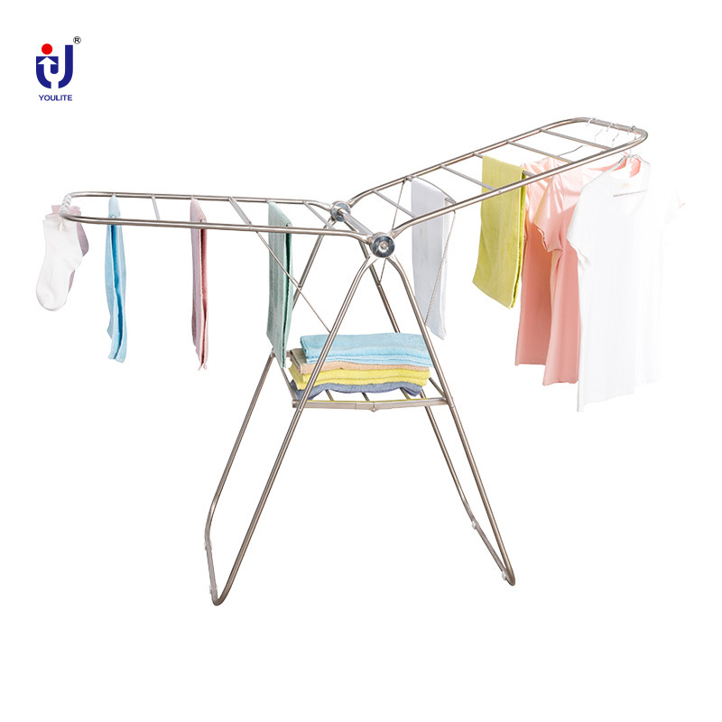 Stainless steel ceiling clothes folding drying rack