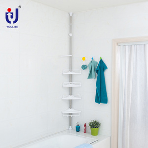 Popular bathroom corner wall mounted 4 tier tower shelves