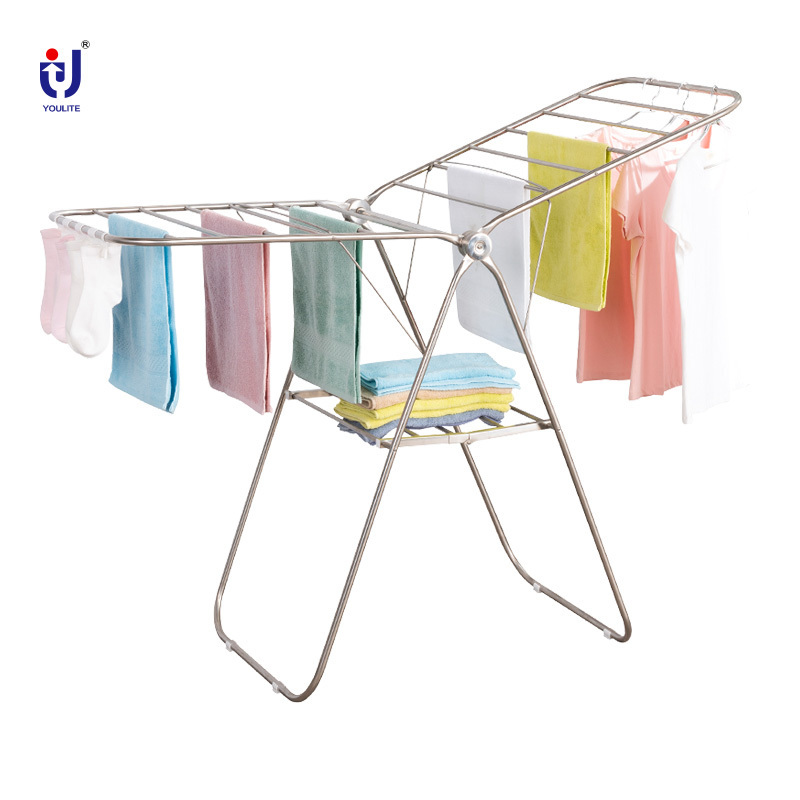 Stainless steel ceiling clothes folding drying rack