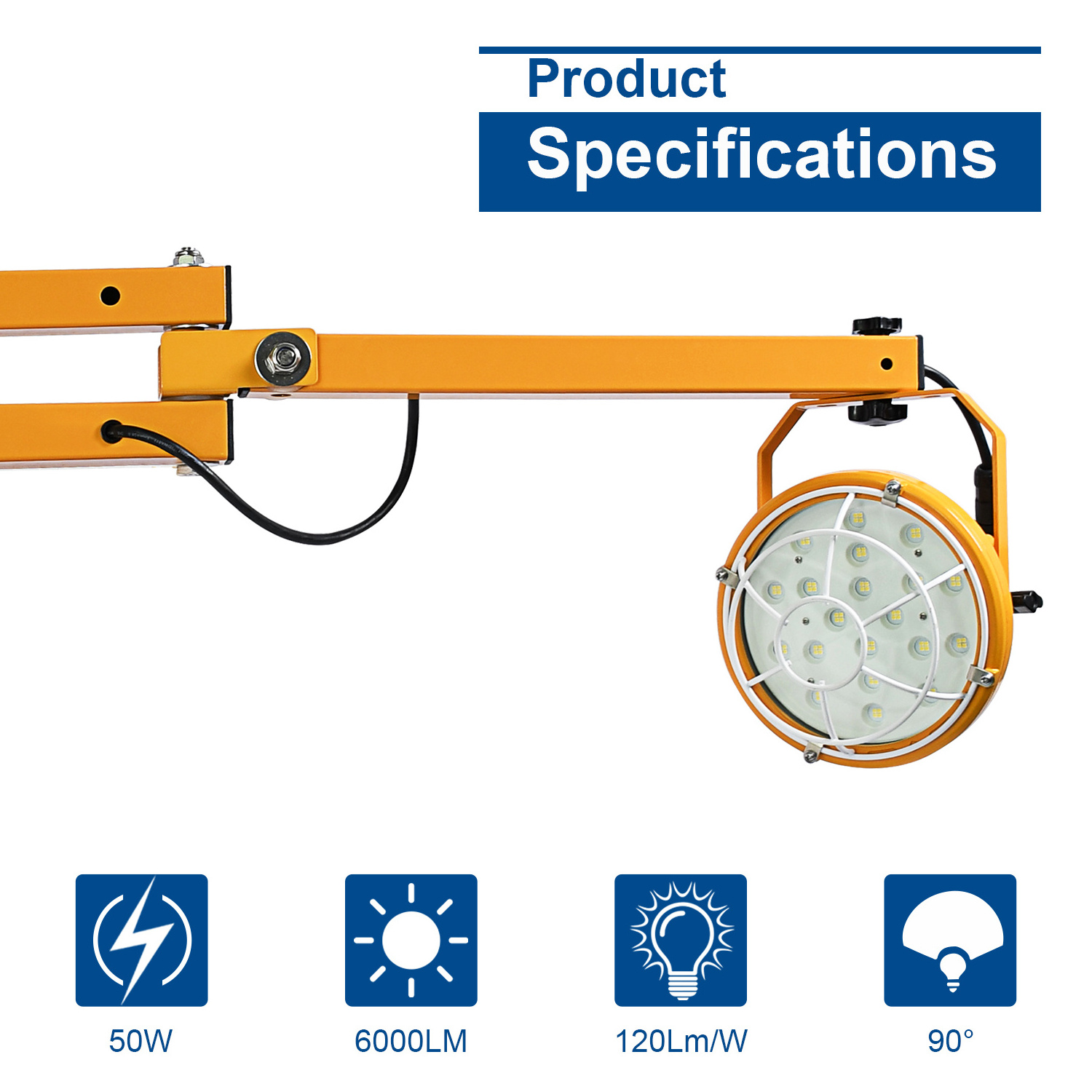 20W 30W 40W 50W Ip65 Waterproof led work lights 360 Degree swing arm loading dock light for warehouse