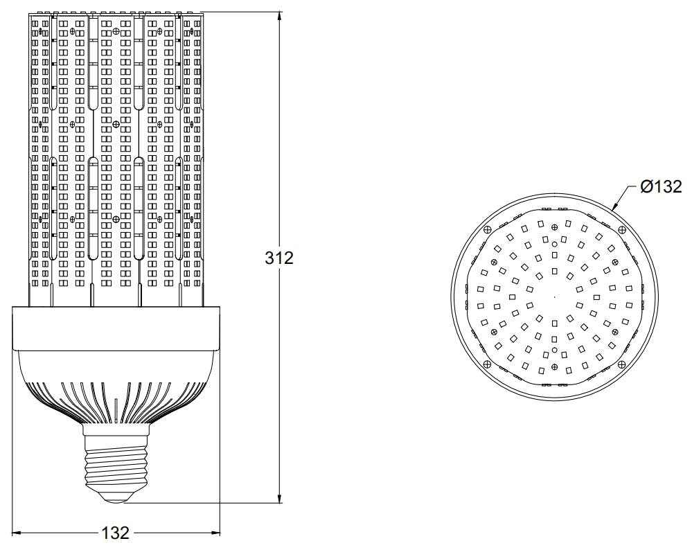 Factory price led Corn light  E39 E40 250W LED bulb with 5 years warranty