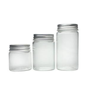 100ml 200ml 300ml Clear Transparent Screw Glass Vials Empty Glass Bottle For Nut Fruit