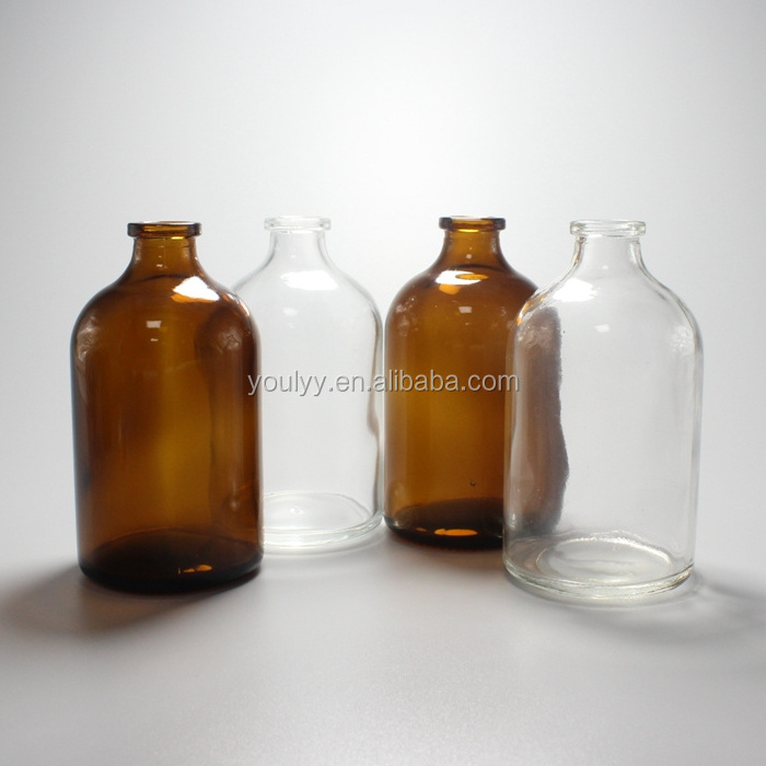 Clear and amber 100ml glass vials